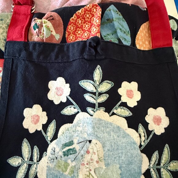 Handmade holiday apron OS Scandinavian birds Christmas trees hearts snowflakes - Picture 9 of 9